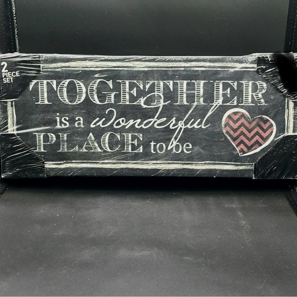 NWT WALL SIGN TOGETHER IS A WONDERFUL PLACE TO BE/ LOVE YOU TO THE MOON & BACK